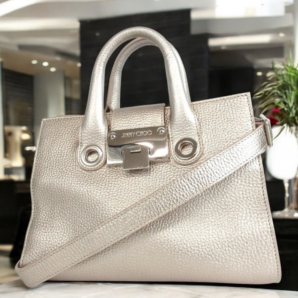 Jimmy Choo Metallic Leather Satchel Bag 🤩🔥